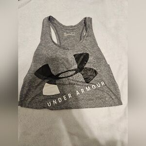 Under Armour Women's Heathered Gray Tank Top With Black Accents - SM